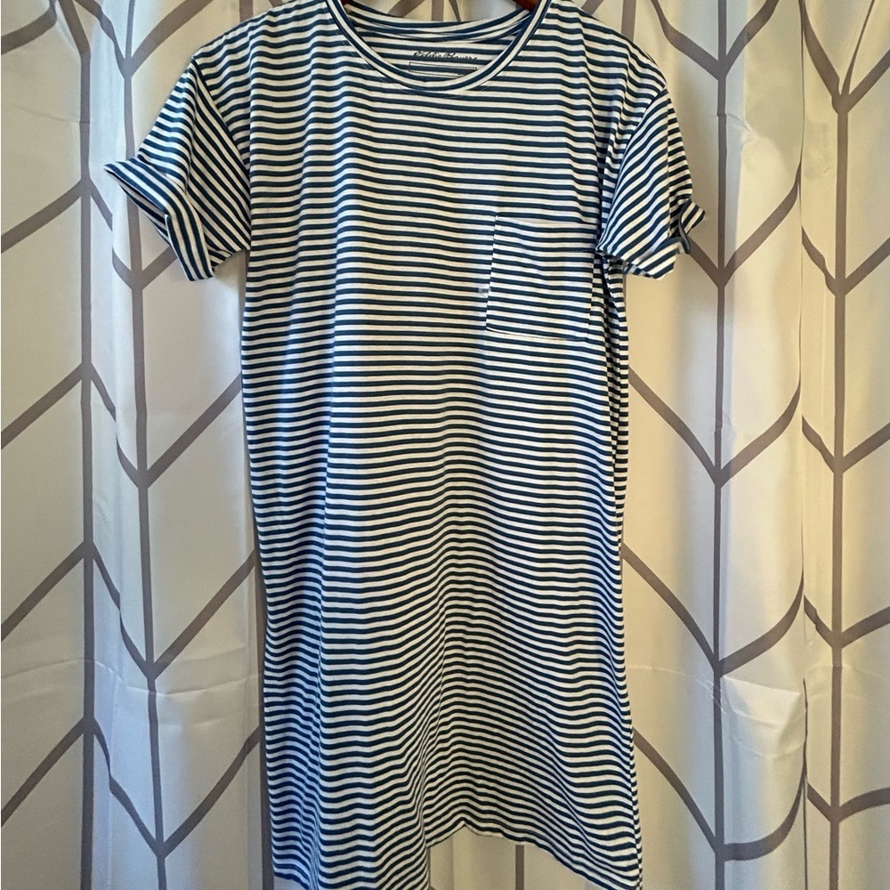 Eddie Bauer Blue and White Striped Dress